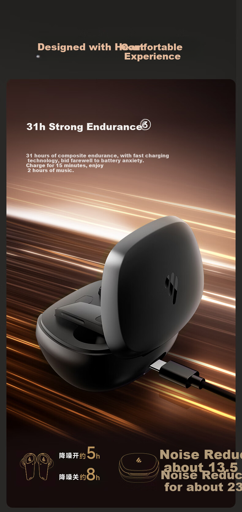 EDIFIER [Digital Multi-Year Recommendation] NeoBuds Planar True Wireless Active Noise Cancelling Bluetooth Earphones, Compatible with Apple, Huawei, Xiaomi, OPPO Phones 9