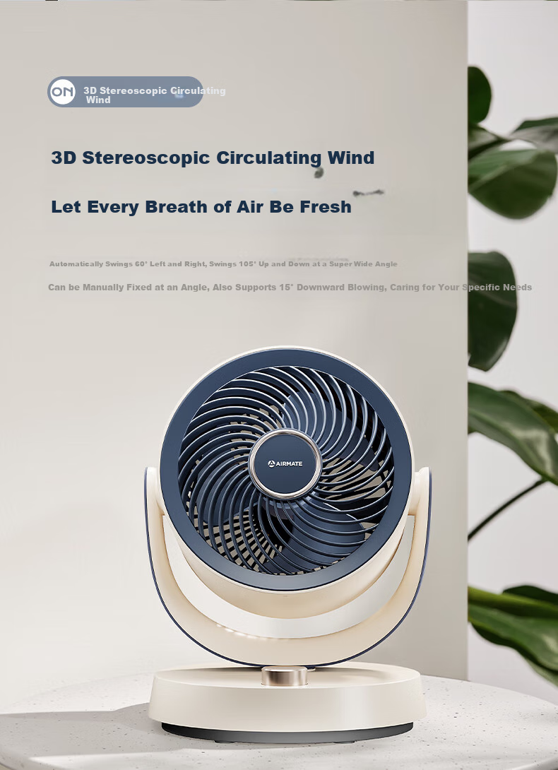 AIRMATE Air Circulation Fan Remote Control Home Desktop Electric Fan Quiet Energy-Saving Clothes Drying Circulation Ventilation Oscillating Small Fan Air Conditioner Companion FA15-RD278 10