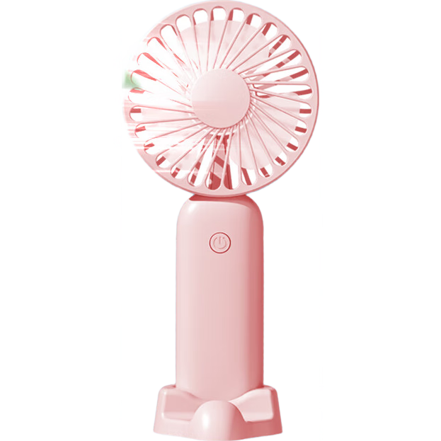 Kingdee Handheld Mini Fan, Small Desktop Fan, Dorm USB Fan, Outdoor Tabletop Office Rechargeable High-Power Small Fan, Pink F1009