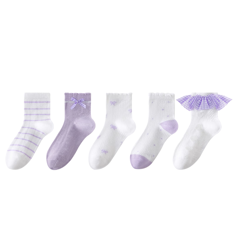 Caramella Spring And Summer Girls' Socks 2026, Thin Mesh Breathable Cotton Short Socks, Preppy Style Children's Socks, Lace Baby Infant Socks