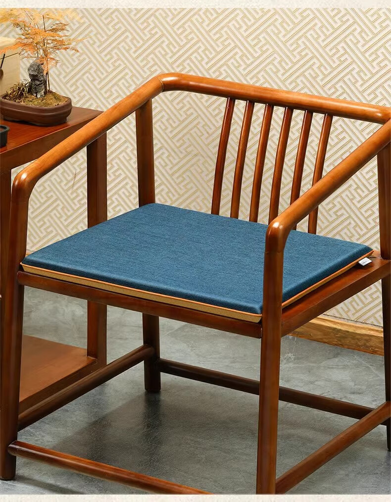 Huamanshengting Tea Table And Chair Cushion, Chinese-Style Redwood Chair Seat Cushion, Car Seat Cover, Solid Color Smoke Gray (3cm Foam), 45*45cm 3
