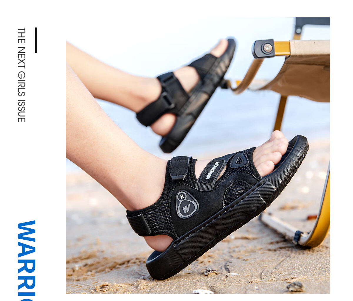 Warrior Men's Summer Outdoor Casual Comfortable Sandals Fashionable Breathable Versatile Non-Slip Shoes Black Size 41 14