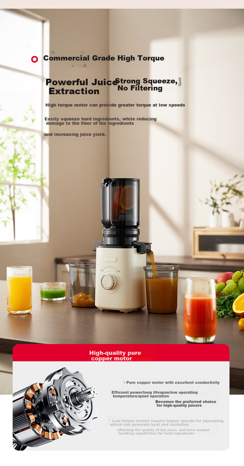 APIXINTL Japanese Anben Su Juicer, Home Multi-Functional Apple And Vegetable Juicer, Pulp Separation, Fully Automatic Mini Grinder 6
