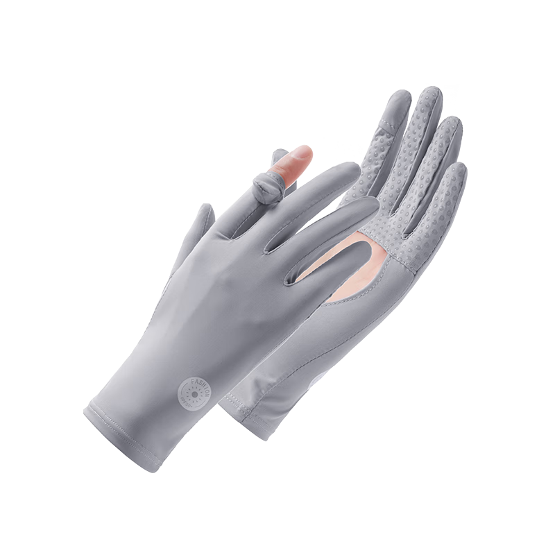 Jian Cai Women's Summer Thin Sunscreen Gloves Anti-Slip UV Protection Touchscreen Hollow Palm Breathable Ice Silk for Driving and Cycling