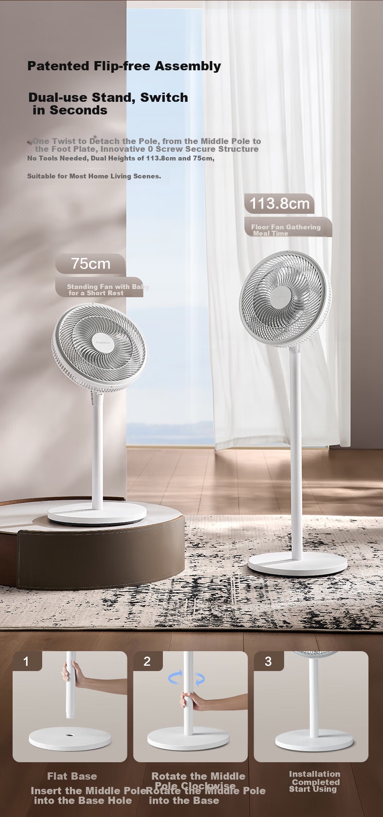 AIRMATE [Smart Remote Control] Seven-Blade Home High Airflow Floor Fan, Electric Fan, Desktop Air Circulator, Small Fan, 6-Speed Storm Timer Fan, High-Definition Screen Display FS30-R99 10