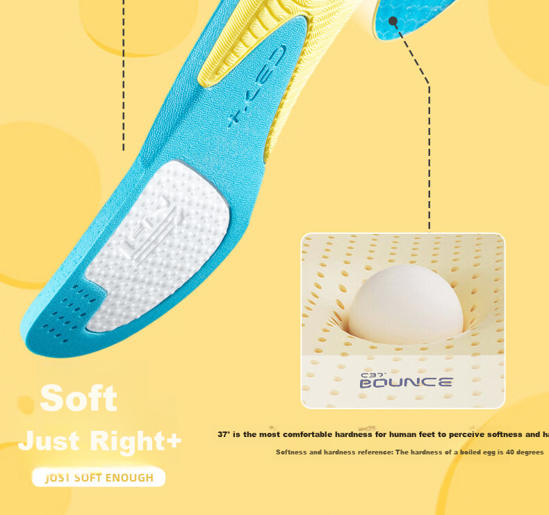ANTA Sports Insoles for Men, Shock-Absorbing, High-Elasticity, Breathable, Sweat-Absorbing, Non-Slip, Youth Shock-Absorbing Foot Protection Insoles for Wome 6