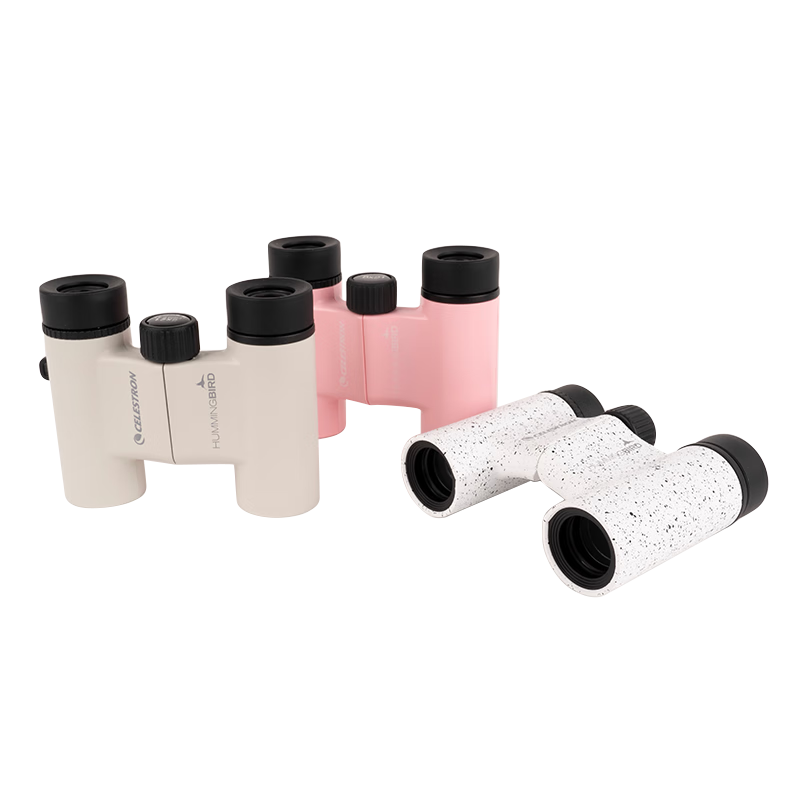 Celestron Hummingbird 8X21 High-Definition High-Power Large Eyepiece Wide-Field Portable Binoculars Smartphone Telescope Concert Cherry Blossom Pink