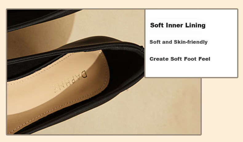 DAPHNE Square Toe Chunky High Heels for Women, Comfortable Shallow Mouth Elegant Fashion Shoes, Height-Increasing Commuter Women's Pumps, Beige, Size 36 11