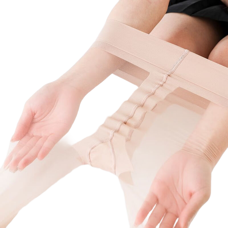 LangSha Crotchless Pantyhose, 0D Sexy Ultra-Thin Toe Point Full Transparent Summer Thin Invisible Tights Pantyhose, 2 Pairs