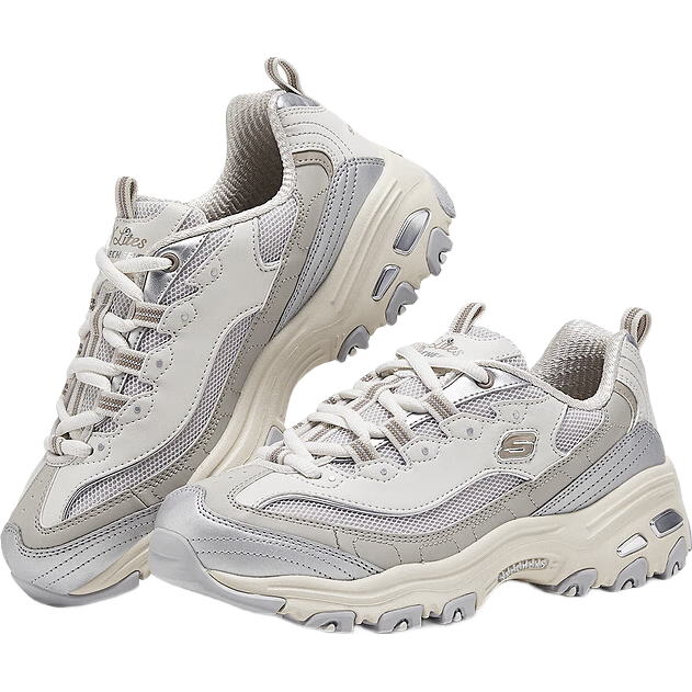 Skechers Women's Shoes, Summer Retro Thick-Soled Dad Shoes, Soft-Bottomed Shock-Absorbing Height-Increasing Panda Shoes, Casual Sneakers, 150246