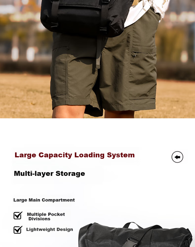 361° Large Capacity Shoulder Bag Crossbody Bag for Men And Women, Student Couple Casual Sports Outdoor Small Backpack Messenger Bag, Black 2