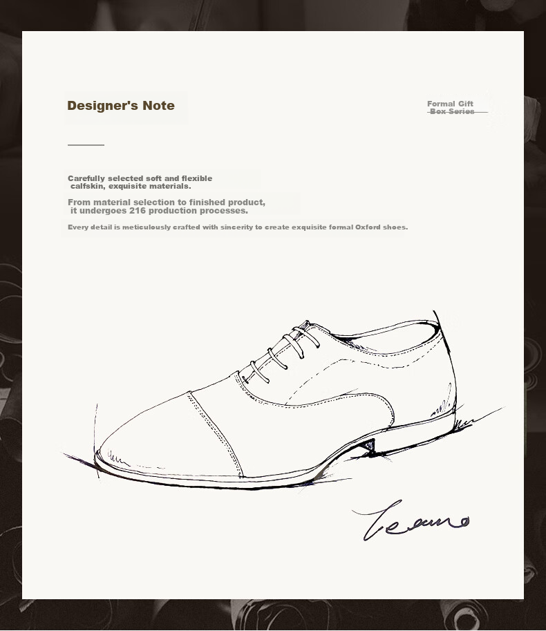 Belle Zhang Linghe Same Style Business Formal Leather Shoes Gift Box Men's Shoes Cowhide Wedding Shoes 59736 Black 40 3