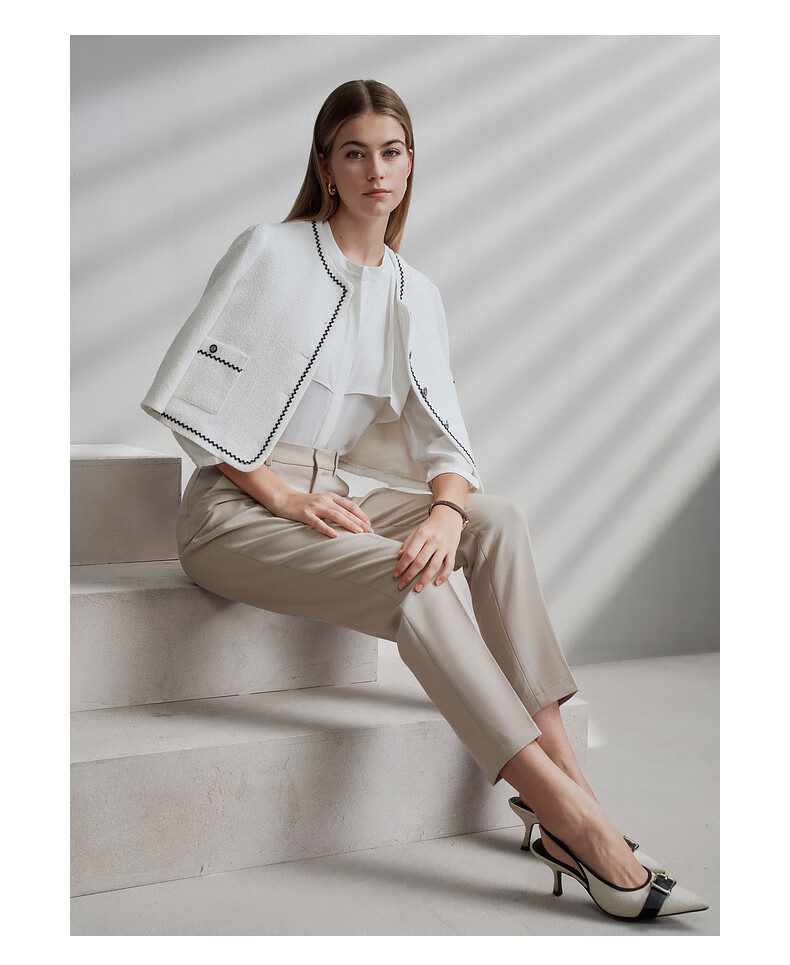 G2000 Multi-Dimensional Elastic/Tapered Pants/Mall-Matching Women's Clothing for Spring And Summer, Comfortable Versatile Casual Pants, Gray-Brown, Size 38 9