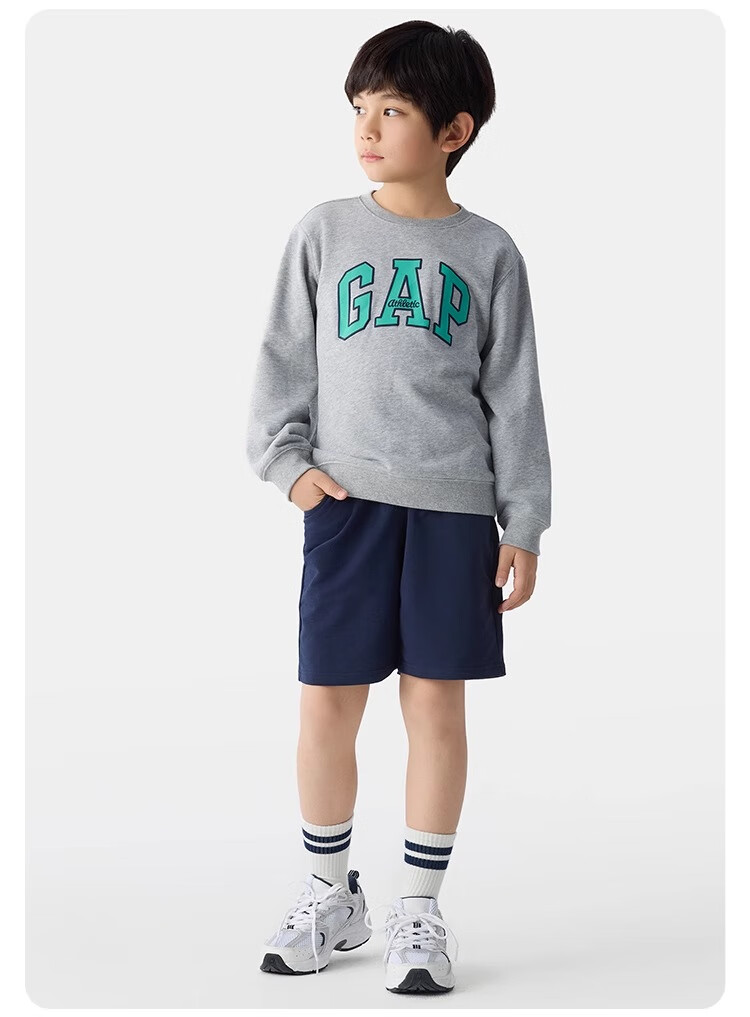 GAP [Same Style for Older And Younger Kids] Boys And Girls Spring Logo Contrast Color Long-Sleeve Sweatshirt 687330 5