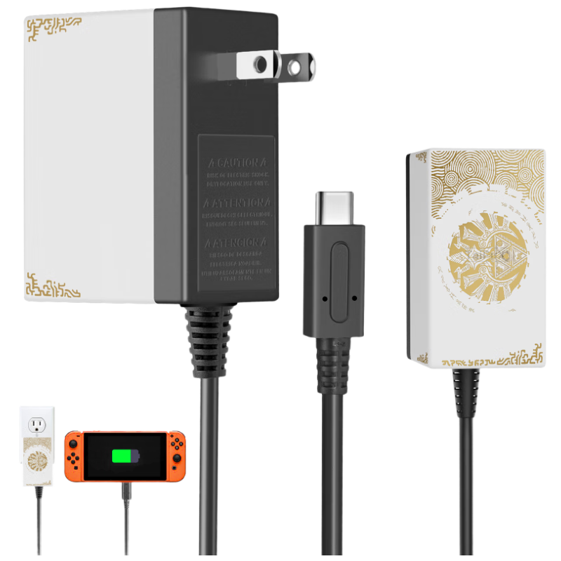 Xinzhe Compatible with Nintendo Switch Japanese Version OLED Hong Kong Version Game Console, Switch Lite Power Adapter Portable Base 39W Zelda NS Main Unit Dedicated Charger