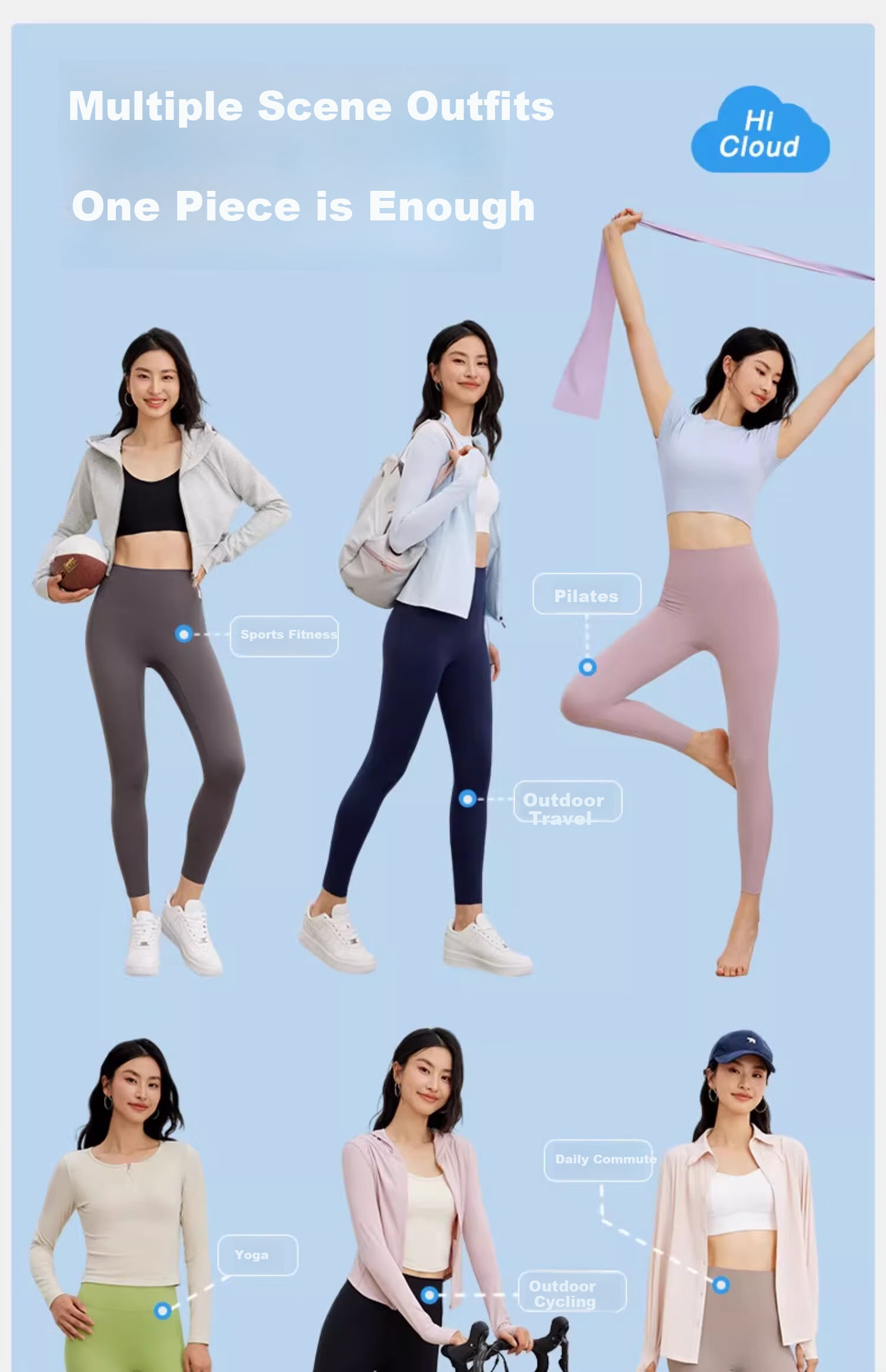 NEVER ME Yoga Pants for Women, Sports Fitness Leggings, Tight High-Waist Butt-Lifting Cycling Training Running Pants, Suitable for Outdoor Wear in Spring And Summer 10