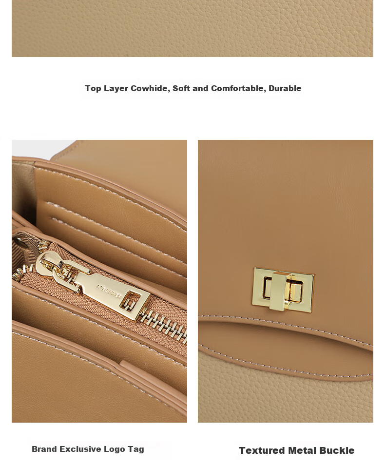 C.BANNER Women's Handbag, Top-Grain Leather Crossbody Bag, Light Luxury Shoulder Tote Bag, Brand Birthday Gift for Girlfriend on May 20 3