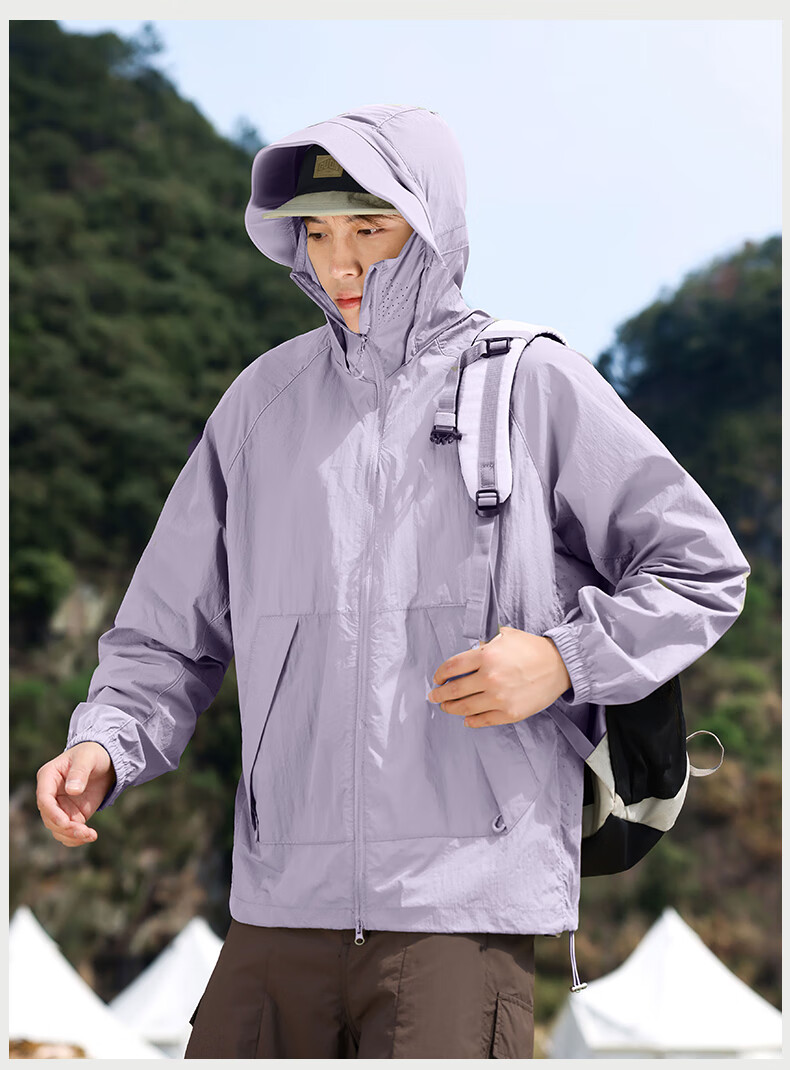 EASTERN CAMEL Unisex Summer UPF50 Sun Protection Outdoor Fishing Jacket Light Gray XS 15
