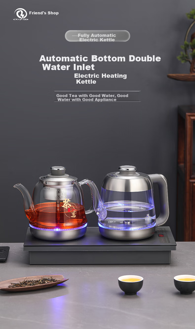 Biooner Fully Automatic Electric Kettle with Water Inlet, Tea Table Kettle for Home And Office Use, Built-In Tea Table All-In Tea Brewing Device, Electric Tea Stove Set RY-17 Steaming Tea Model 1