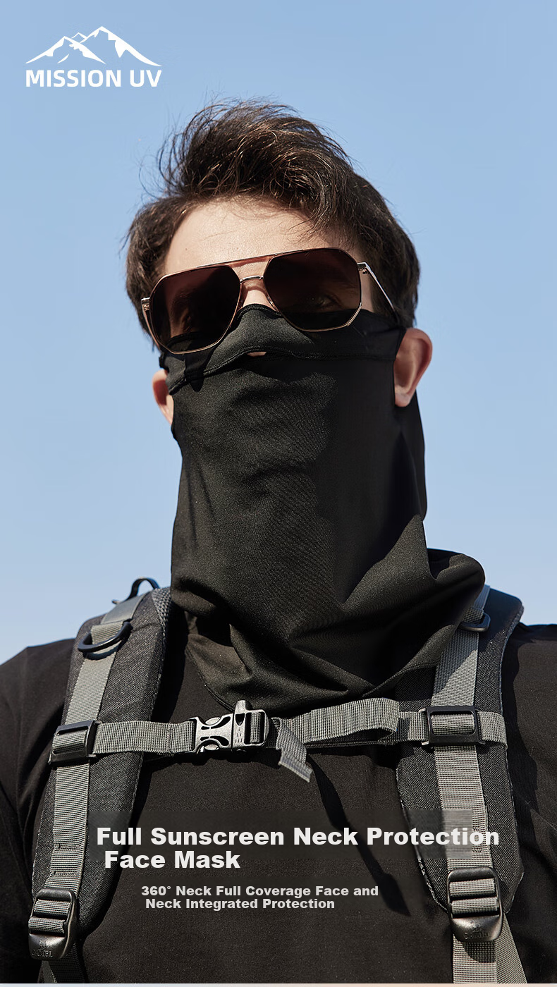 MISSION UV Ice Silk Sun Protection Face Mask for Men, Cycling, Hiking, Summer UV Protection, Sun Shade, Neck Guard, Full Face Sun Protection Mask 1