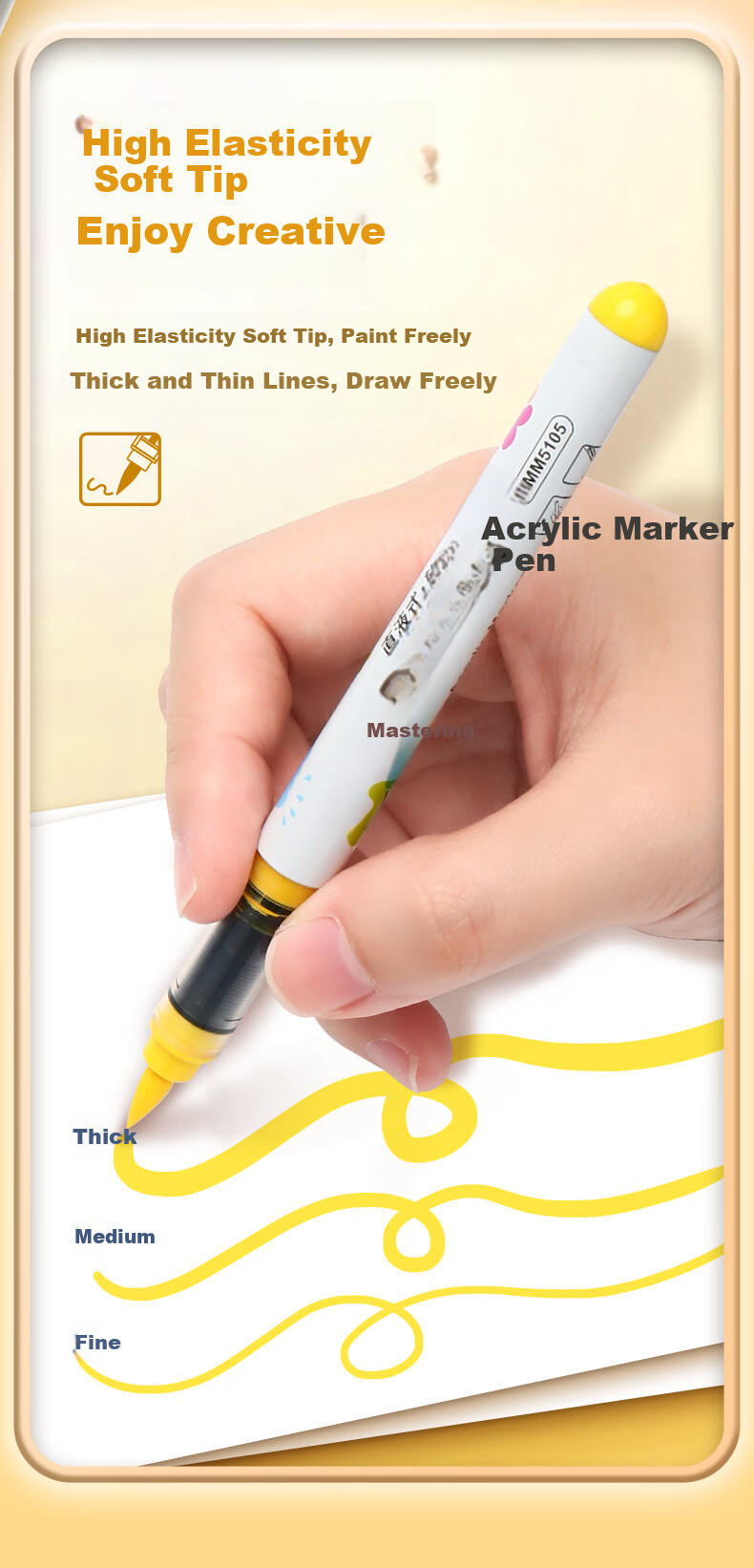 GRASP Direct Liquid Soft-Tip Acrylic Markers for Students, 24 Colors, Non-Translucent, Stackable, Elementary School Watercolor Pens, Paint Pens, Drawing Pens, Direct Liquid 24-Color Gift Box Set for Art Educatio 4