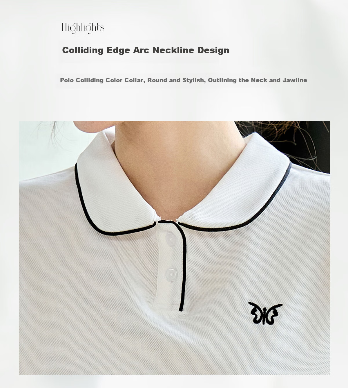 Taxiang Women's Short-Sleeve T-Shirt, Versatile Ladies' Polo Shirt, Casual Letter-Design Collared T-Shirt Top T144T1843 6