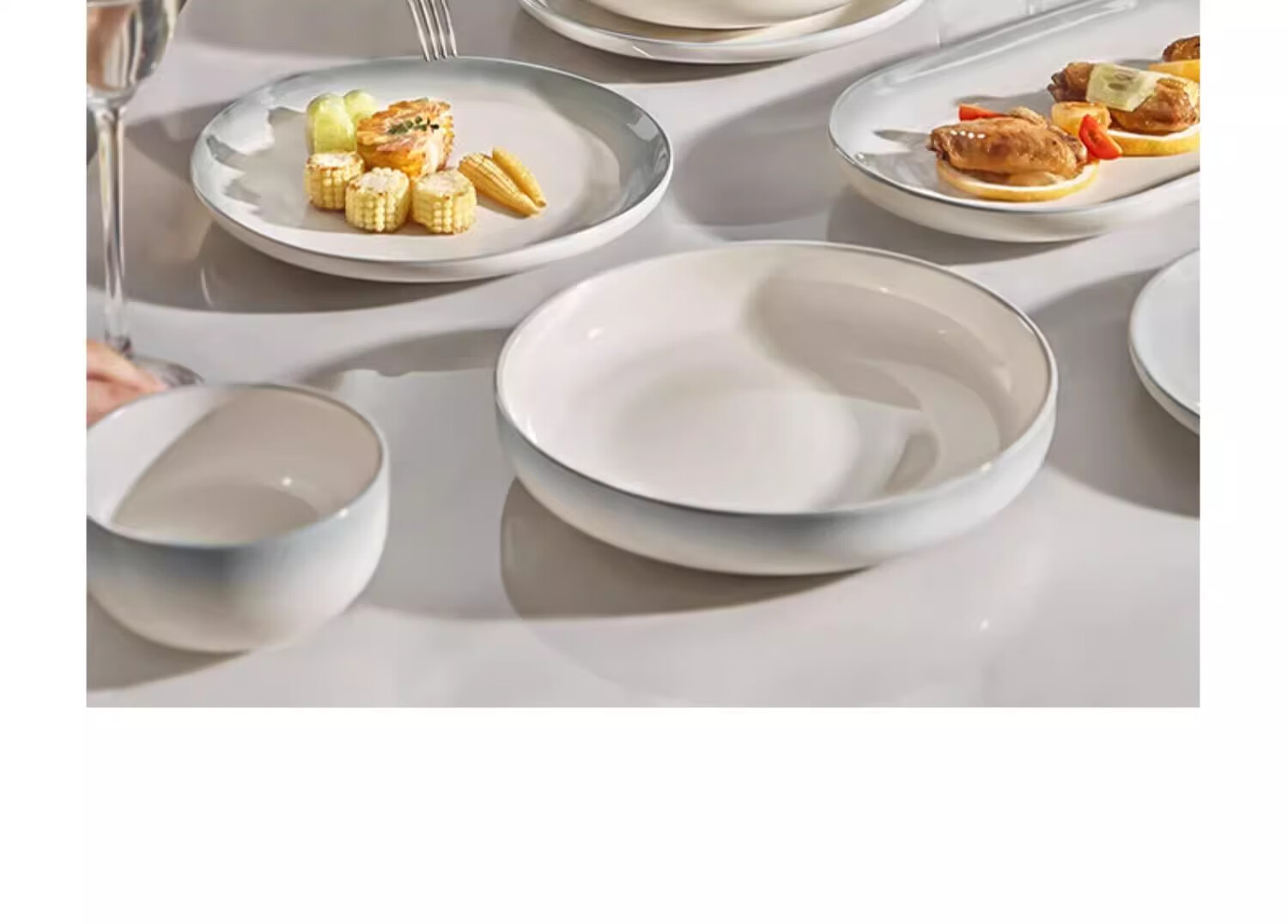 Mose Underglaze Color Ceramic Bowl And Plate Dinnerware Set for Home, Elegant Ceramic Tableware Complete Gift Box Set, Housewarming Gift, 66 Pieces 2