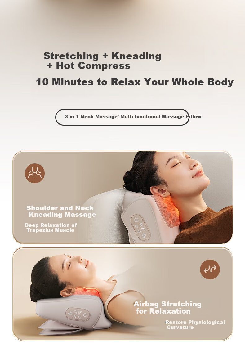 AUX Cervical Massager 4332 (Rechargeable Gift Box Set), Back And Neck Massage Device Pillow, Shoulder And Neck Pain Relief Tool, Mid-Autumn Festival Gift 2