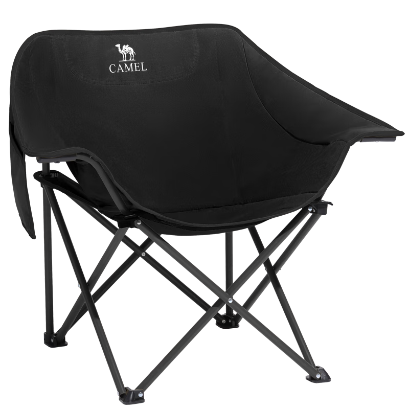 CAMEL Outdoor Camping Chair Fishing Stool Beach Recliner Moon Chair with Armrest Folding Stool Camping Equipment Table and Chair 3642