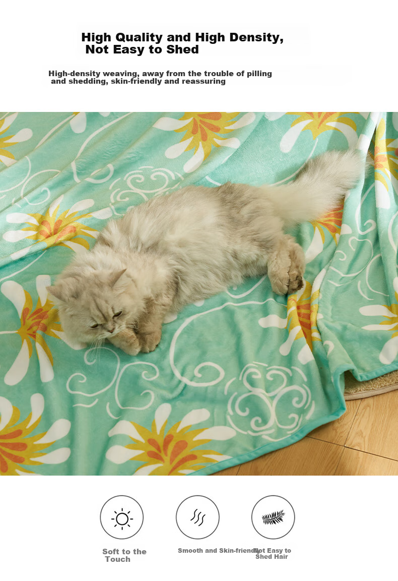 Hengyuanxiang Fleece Blanket, Thick Warm Nap Throw, Sofa Cover, Shawl, 1.5*2m, Tangcao Patter 5