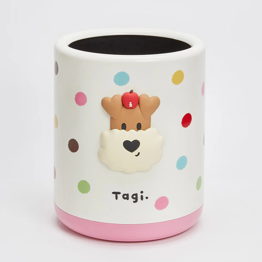 Tagi "Popcorn" Polka Dot Flower Storage Tube, Large Capacity Double-Layer Storage Basket, Holiday Gift - Paintbrush Polka Dots