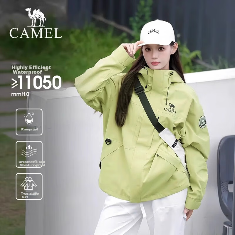 CAMEL [Yudawzhe] Outdoor Three-In Jacket, Unisex Style, Windproof And Waterproof Mountaineering Coat