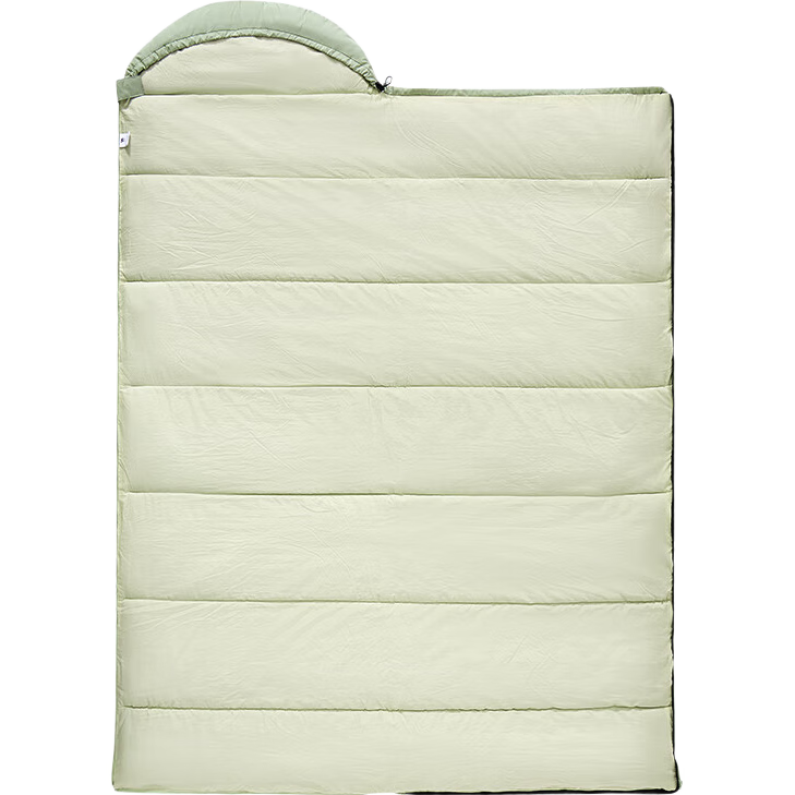CAMEL [Panda Co-Branded Edition], Outdoor Camping Sleeping Bag, Portable, Thickened, Winter Cold-Resistant, Silver-Green, 1.8KG, Left Side