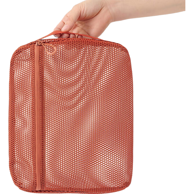 MUJI Recycled Polyester 3D Mesh Bag Orange Approx. 27x21x5cm