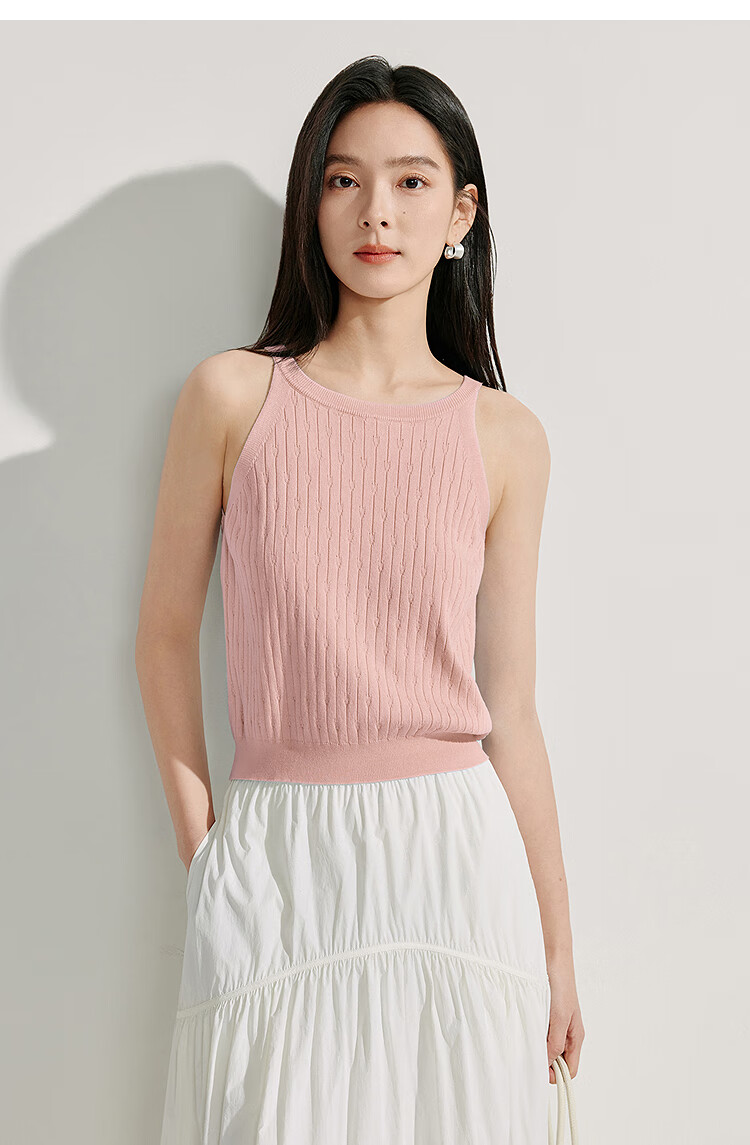 Inman Lightweight Cool Knit Vest Small Camisole 2025 Summer New Women's Layered Slim Top Lotus Pink S 14