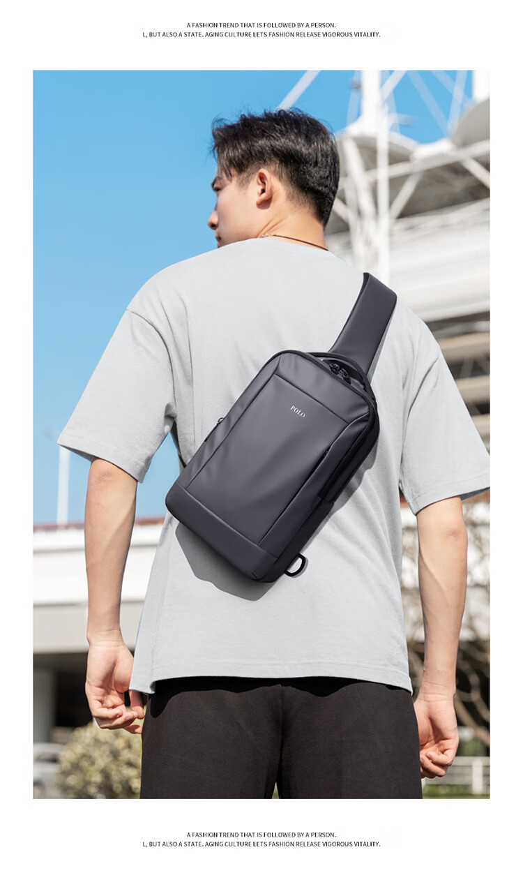POLO Chest Bag, Men's Multifunctional Crossbody Bag, Shoulder Bag, Sports Messenger Bag, Commuter IPad And Phone Bag, Lightweight Small Backpack 5