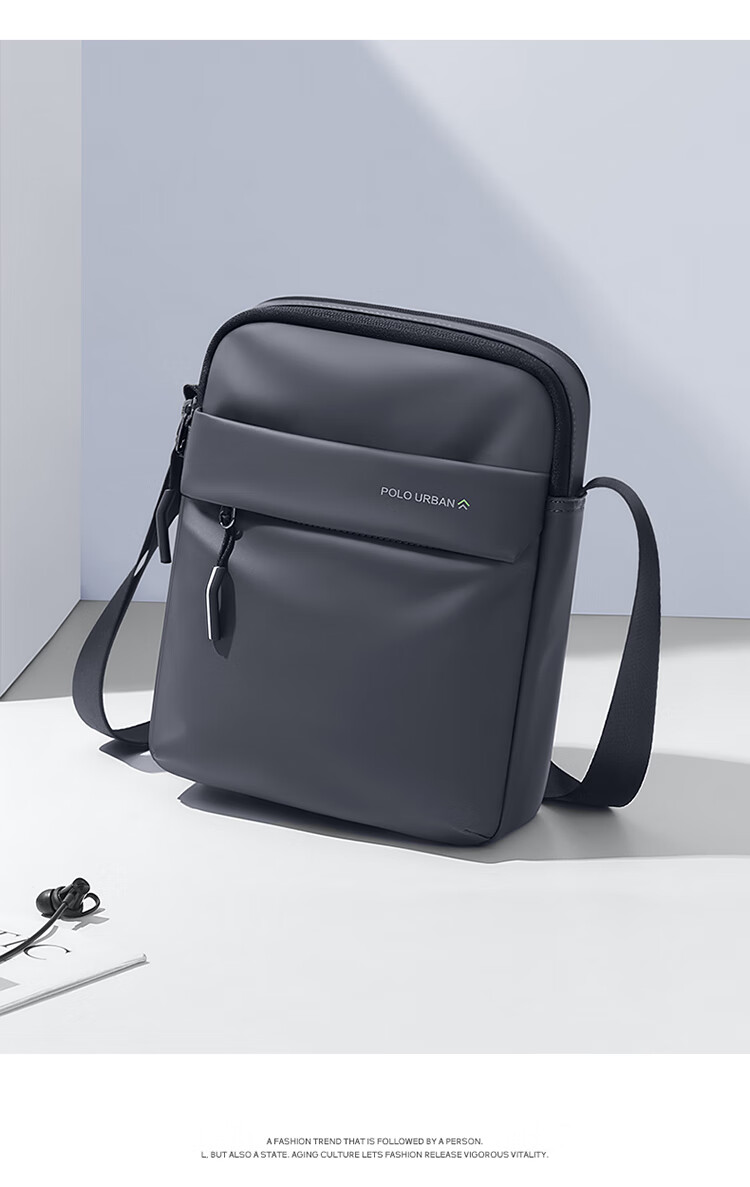 POLO Shoulder Bag for Men, Multifunctional Crossbody Bag, 10.9-Inch IPad Bag, Vertical Phone Bag, Sports Messenger Bag for Me 14