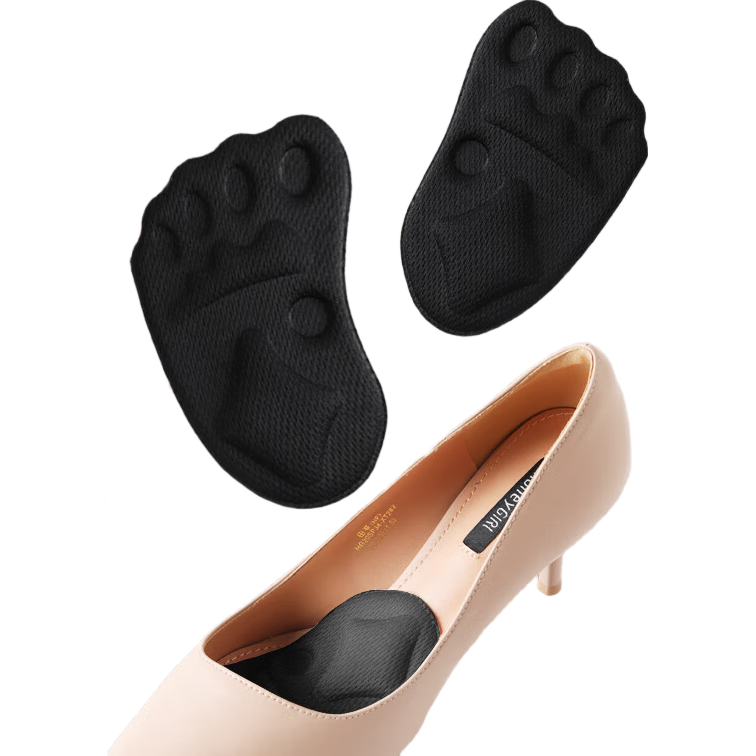 FOOTOPPO Sponge Foam Foot Pads, Palm Pads, Half Size Women's High Heels, Insoles for Toe Side, Anti-Pain, Non-Slip, Shock-Absorbing Shoe Inserts for Wome
