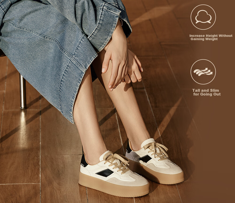 73Hours Celebrity-Inspired Women's Shoes, New Casual Style for Travel, Color-Block Platform Round-Toe Dexun Shoes, Fashionable 5