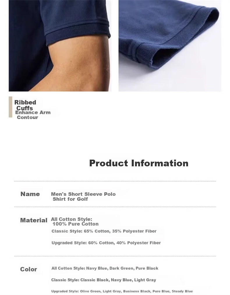 DECATHLON Polo Shirt Short Sleeve T-Shirt, Pure Cotton Breathable Solid Color Sports Shirt, 4216591 7