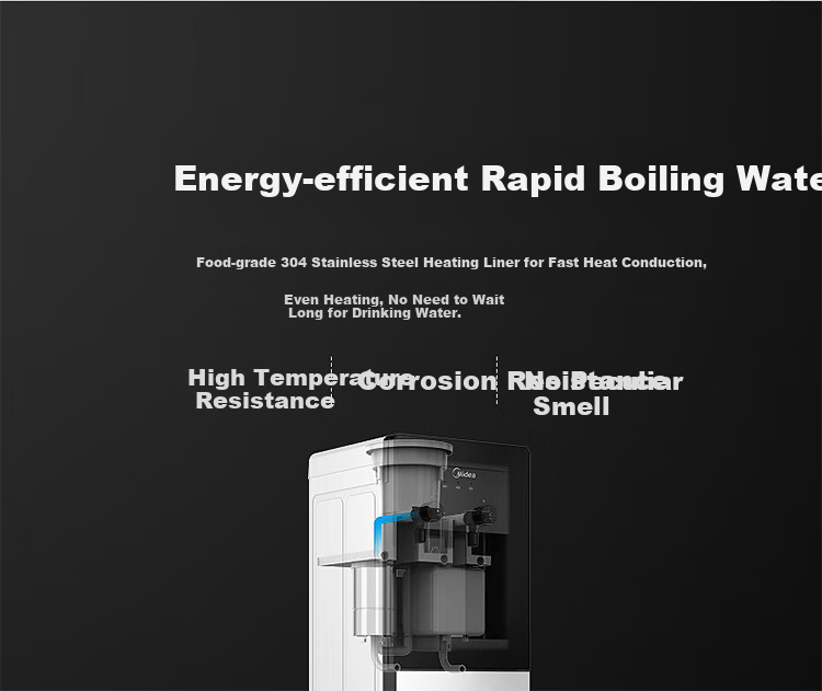 Midea Water Dispenser, Home Use, Top-Mounted, Bottled Water, Tempered Glass, Upright Double-Door Design, Office Heating Water Dispenser, Bottled Drinking Water for Dormitory And Office Use, YR1518S-X 11