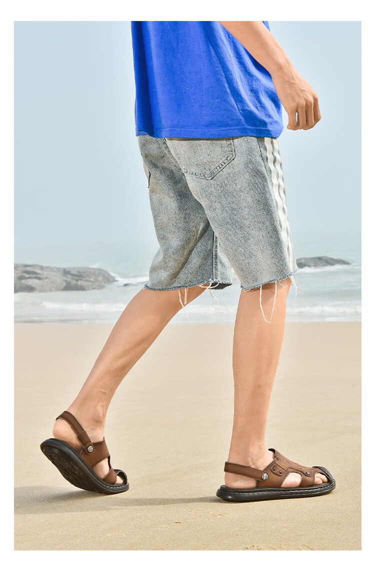 Guizhibu Summer New Outdoor Closed-Toe Sandals, Breathable Thick-Soled Non-Slip Beach Shoes Casual Shoes G303 Gray 41 7