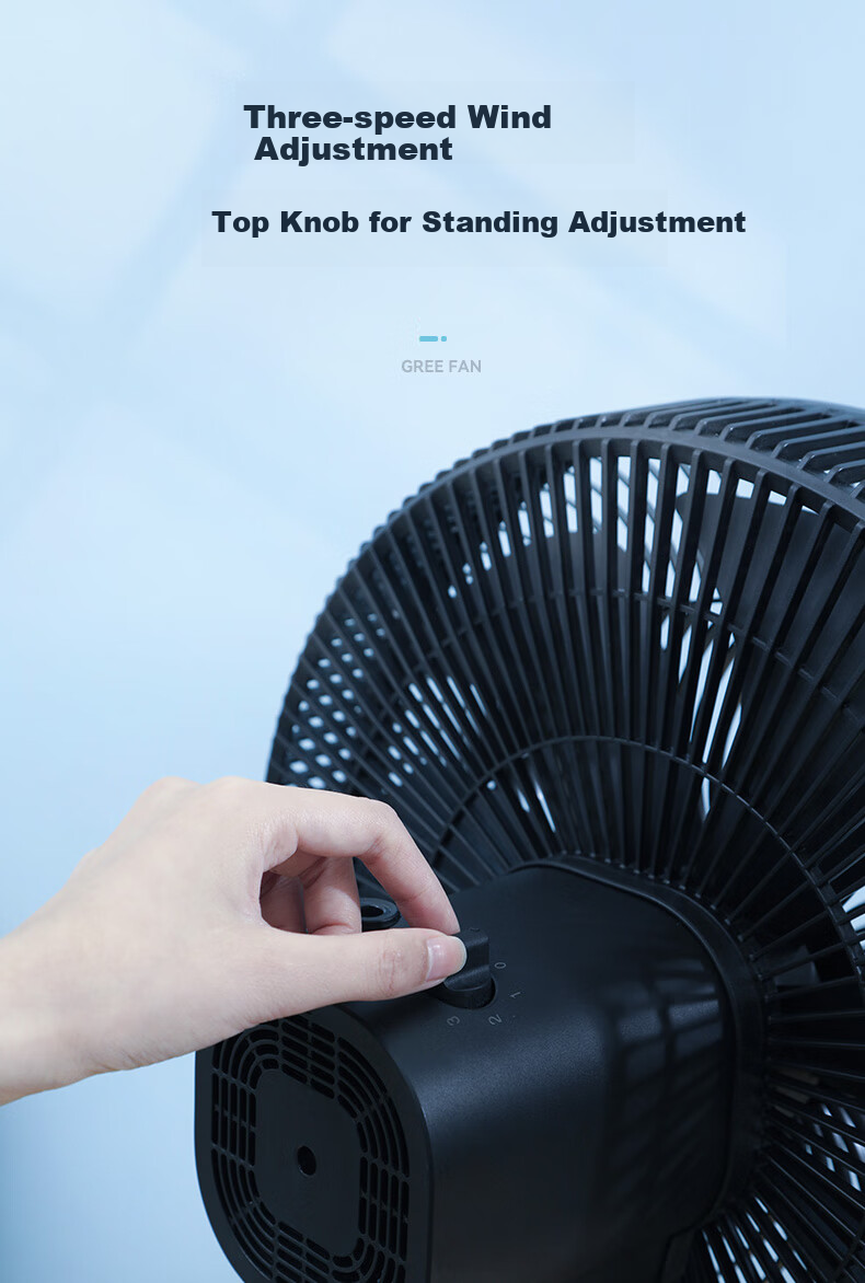 GREE Electric Fan, Energy-Saving Floor Fan for Home Use, Large Air Volume Standing Fan for Students, Living Room And Dormitory, Mechanical Quiet Electric Fan FD-35X65h7 Black Upgraded Versio 8