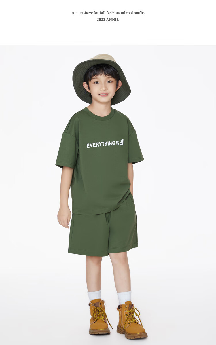 Annil [7A Antibacterial] Children's Short Sleeve T-Shirt, Parent-Child Outfit, Summer Moisture-Wicking Breathable Casual Top 18