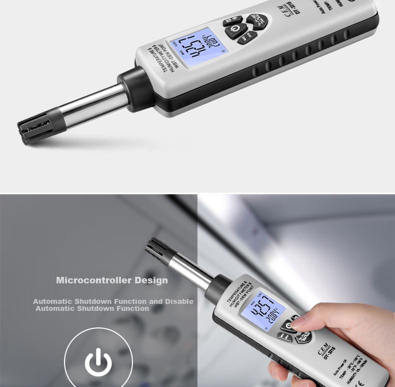 CEM DT-321S Thermometer And Hygrometer, Professional High-Precision, Wet Bulb Dew Point Temperature Detector, Industrial Thermometer And Hygrometer 3