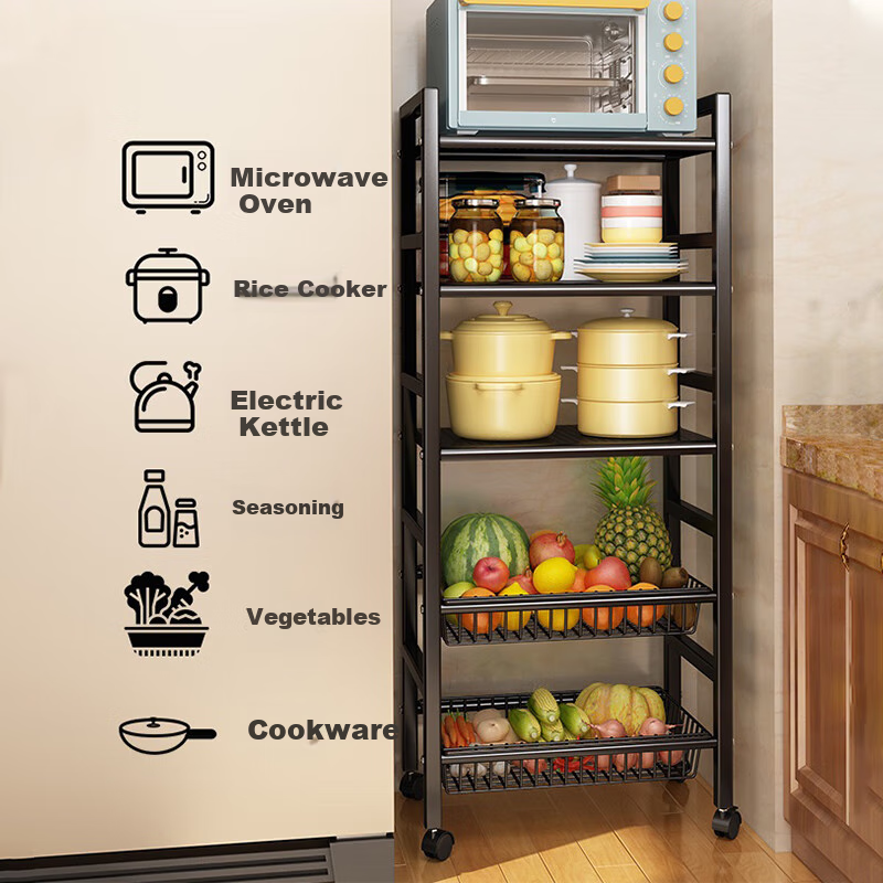 Shunyou Kitchen Storage Rack, Multifunctional Vegetable Basket, Storage Shelf, Fruit And Vegetable Organizer, Floor-Standing Multi-Layer Vegetable Rack, SY-083