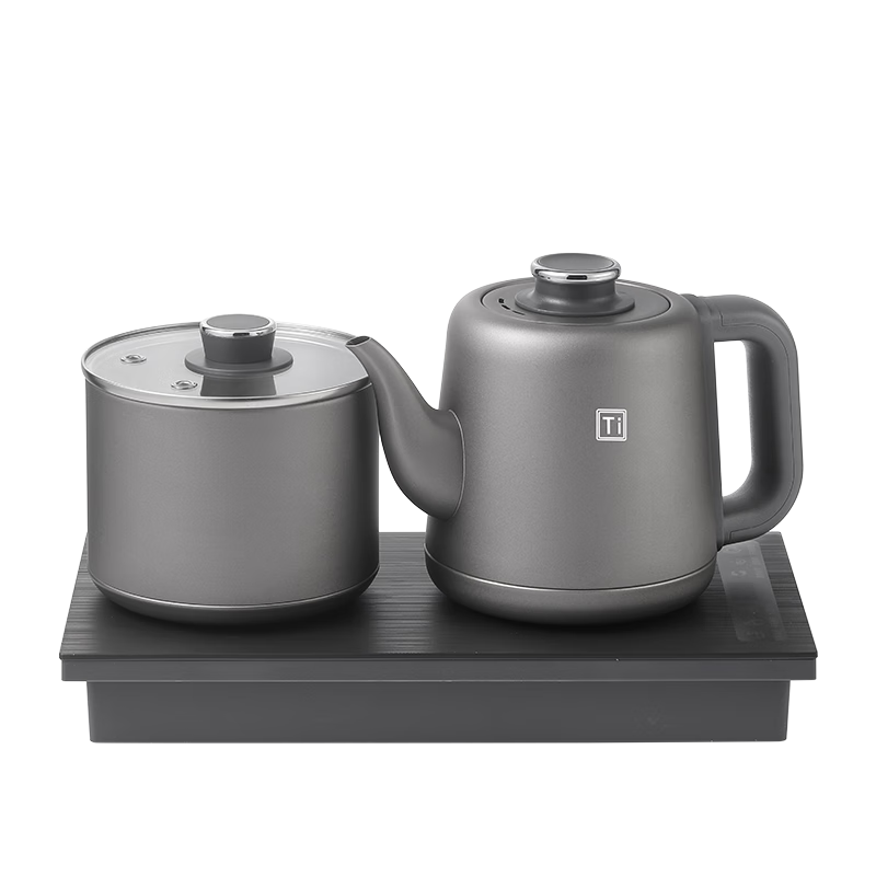 FUNORK Pure Titanium Fully Automatic Electric Kettle with Water Inlet, Tea Table Kettle, Integrated Tea Table And Coffee Table All-In Recessed Electric Kettle Tea Set Electric Tea Stove Kit RY-14 Steaming Tea Model