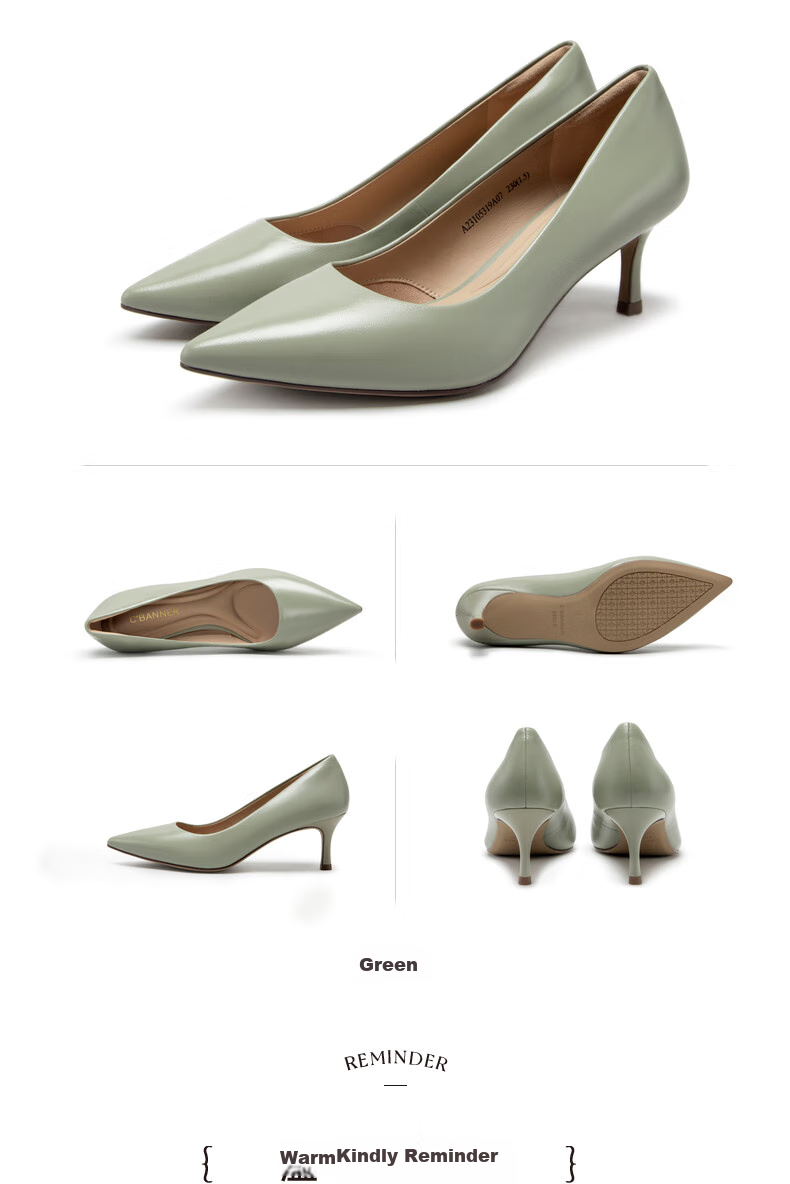 C.BANNER [Silent Series] Cloud-Soft Shallow Mouth Thin Heel Fashion Pumps A23105318, Red, Size 35 10