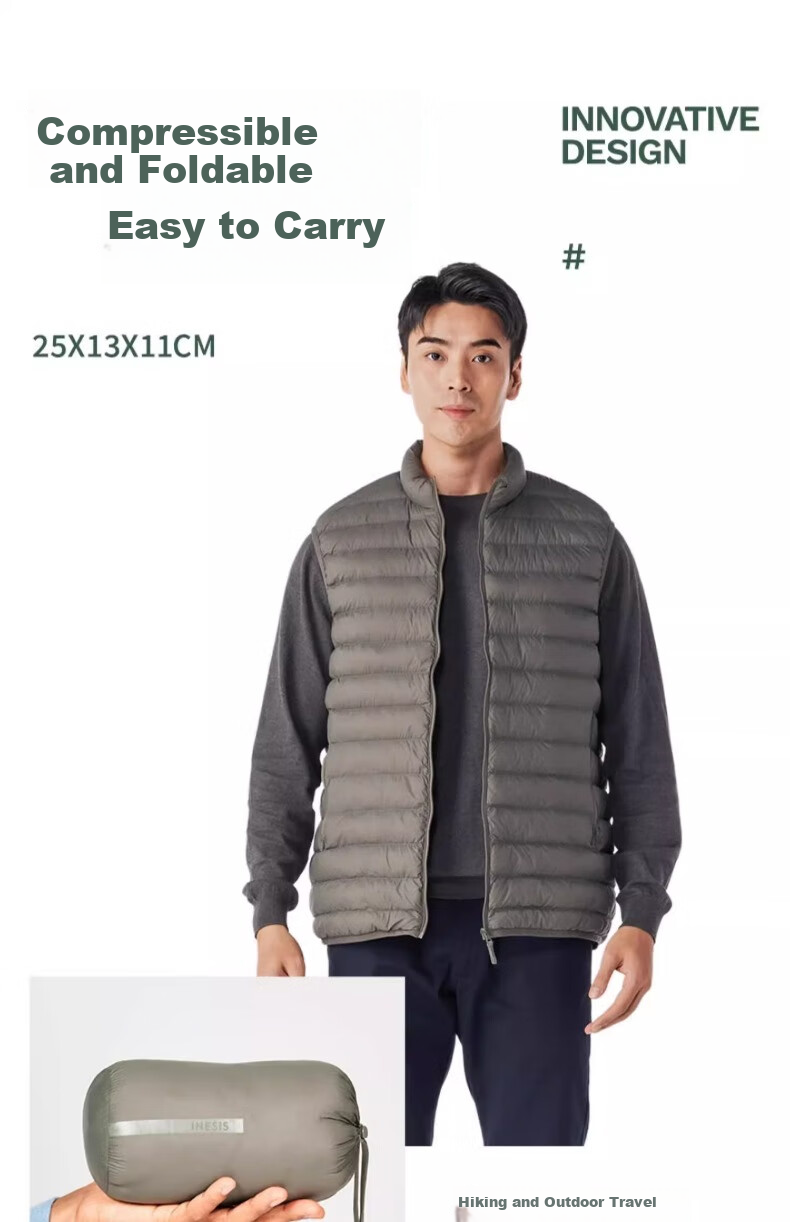 DECATHLON Cotton Vest Warm Waistcoat Autumn Winter Couple's Jacket Outdoor Sports Casual Coat Dark Blue XL-4905608 8