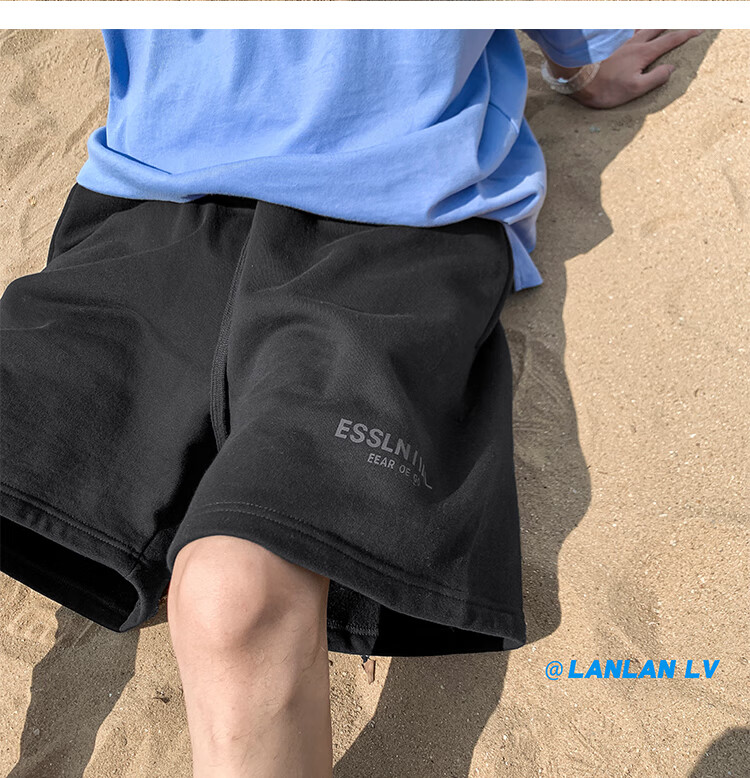 IZEXX Casual Shorts for Men, Summer Lightweight American High Street Loose Fit Sports Beach Shorts, Versatile IZ67 Gray M 7